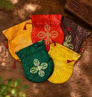 Nepal Double Dorje Mala Bag(Dark Brown)
